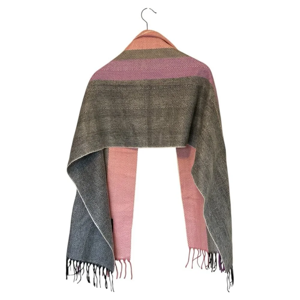 Christian Dior Pink Gray Purple Cashluxe Women's Scarf Acrylic Made In Korea
